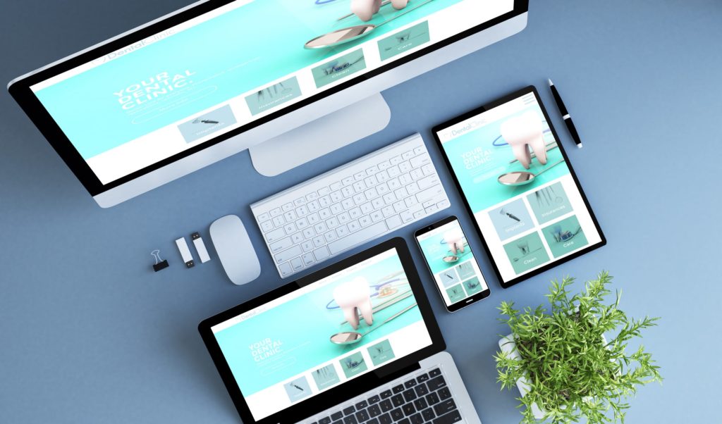 Various electronic devices showing responsive web design.